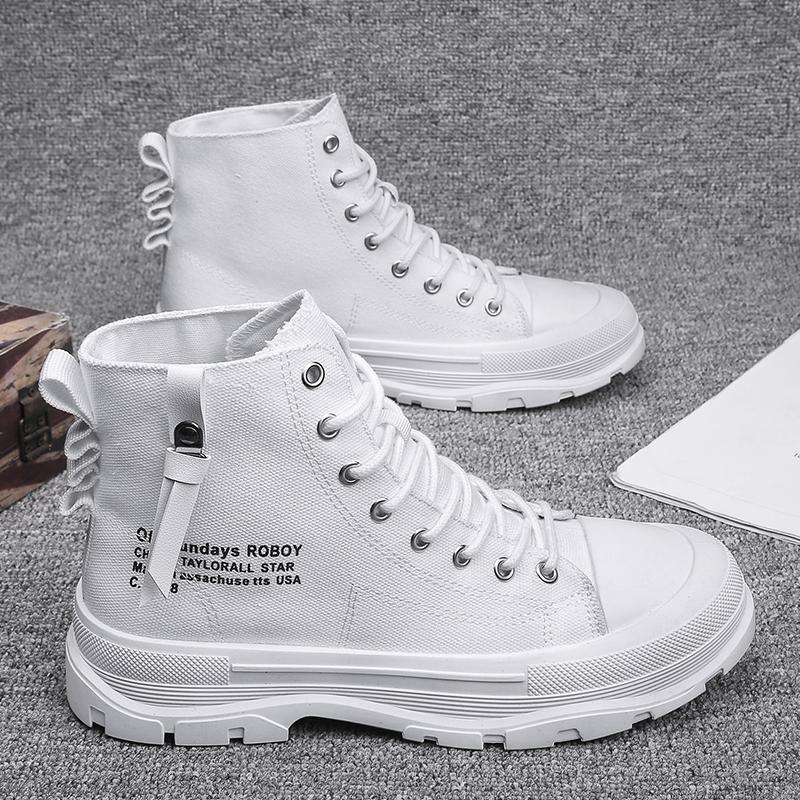 

Весна 2025 года, новые высокие мужские парусиновые туфли в гонконгском стиле, корейская версия, модные одинарные туфли, модная мужская обувь, дышащая повседневная обувь 39