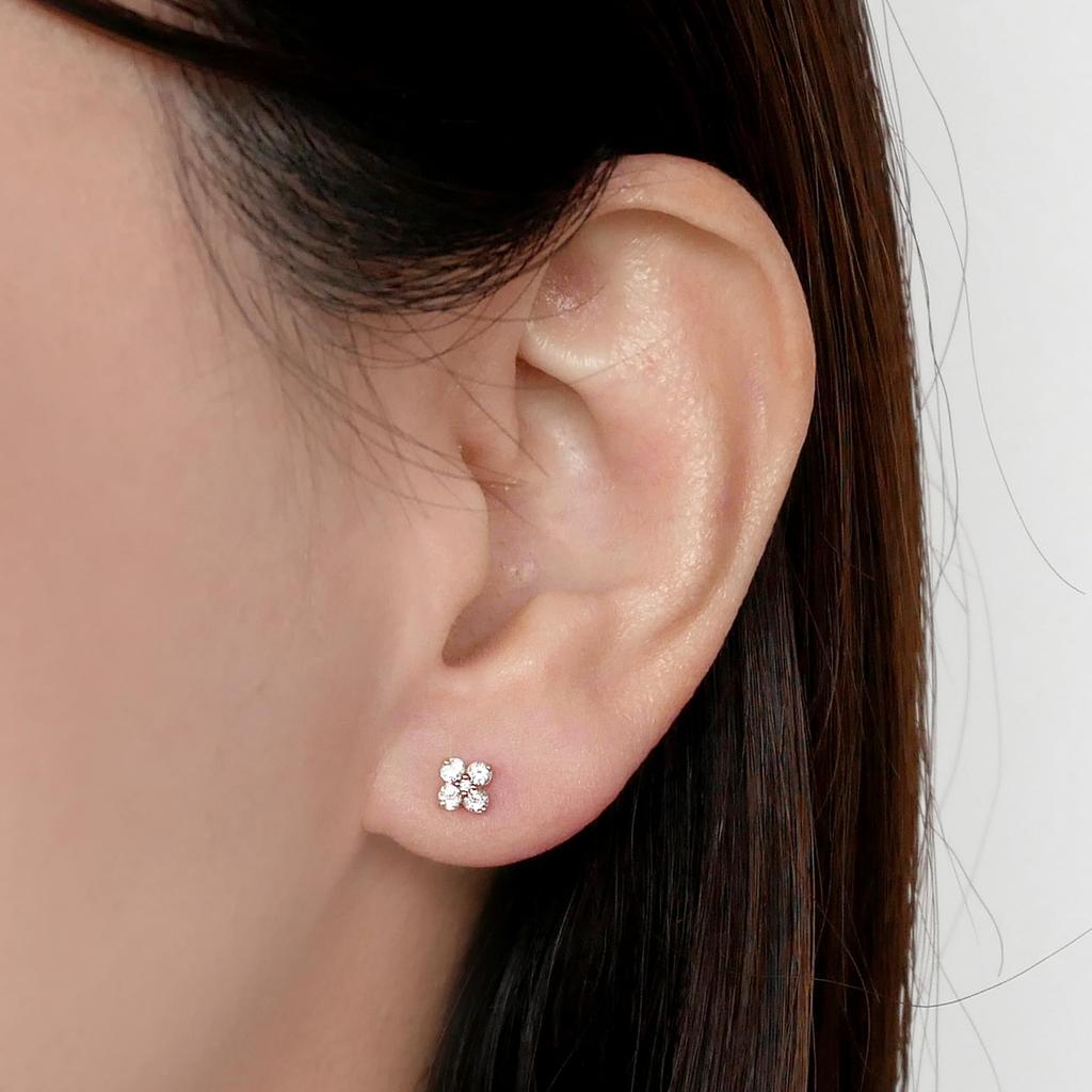 Vendome Aoyama Earrings K10 Pink Gold White Topaz AJAA2360 TH [Official]