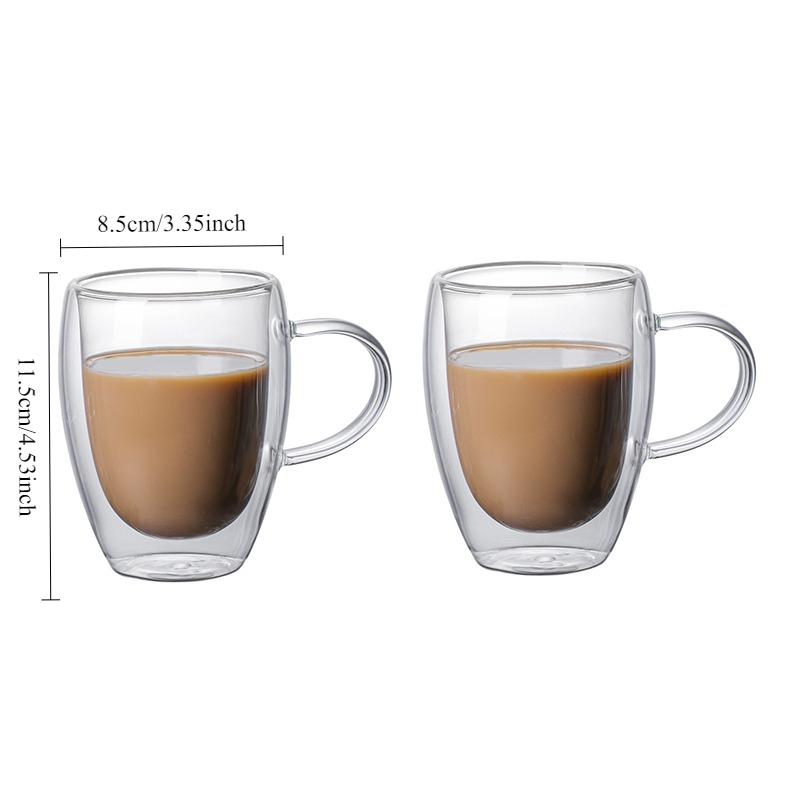 2pcs Double Wall Glass Cup Drinking Glasses Cute Mugs Coffee Cups for Drinks Personalized Mug Beer Tea Cup Set New Year Gifts