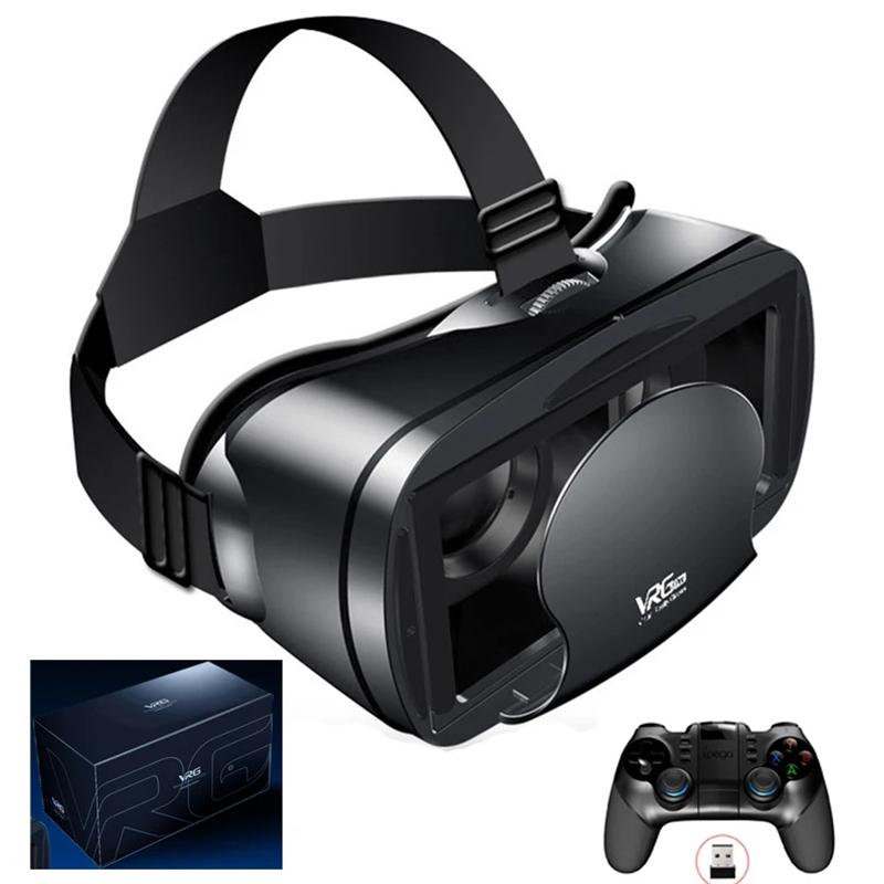 

Vrg Pro Vr Окуляри Віртуальна реальність Гарнітура Пристрої Viar 3d Шолом Окуляри Лінзи Смарт для смартфона Стільниковий телефон із контролером With Box 9156 Remote