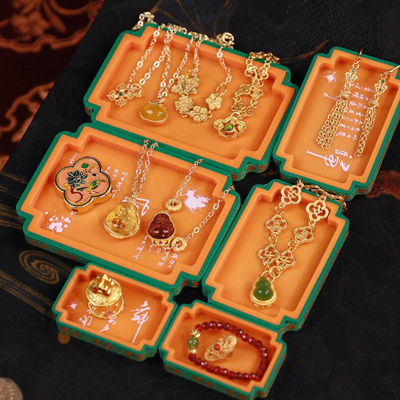 1/12 Doll House Miniature Chinese Style Jewelry Display Box Simulation Vintage Jewel Case Toy Mini Decoration Dollhouse