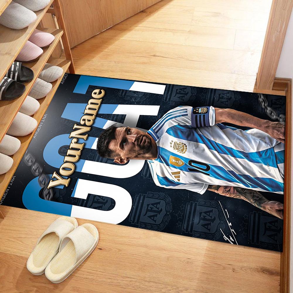 Messi 379 Personalized Name Area Rug Design for Entryway Decorate room Hallway Foyer Anti-slip Rug Anime Office Decor
