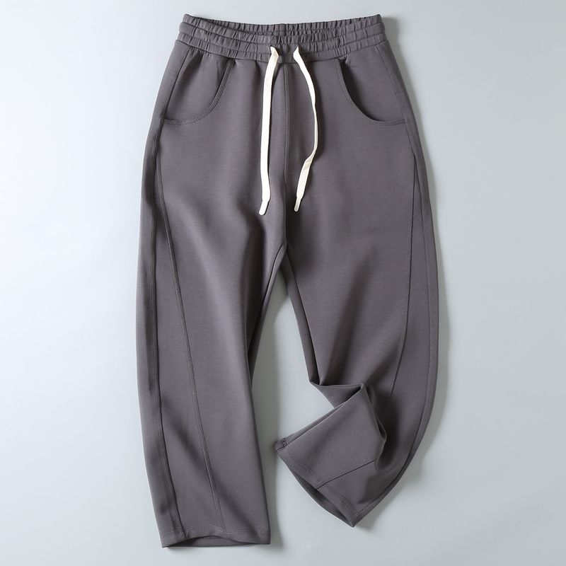 Designer-Style Autumn Loose Wide-Leg Comfortable Sports Casual Space Cotton Curved Sweatpants for Men, Original Foreign Trade Surplus