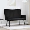 2 Seater Sofa Black 115 x 61 x 87 cm Velvet (V)