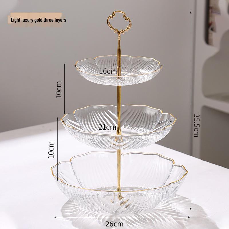 Exquisite Bear Fruit Plate: Multi-Layer Dessert & Candy Display for Luxurious Living Rooms.
