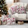 Christmas Pink Snowman Pillowcase Printed Polyester 40/45/50Cm Throw Pillowcover Decor Sofa Cushion Pillowslip Home Decor