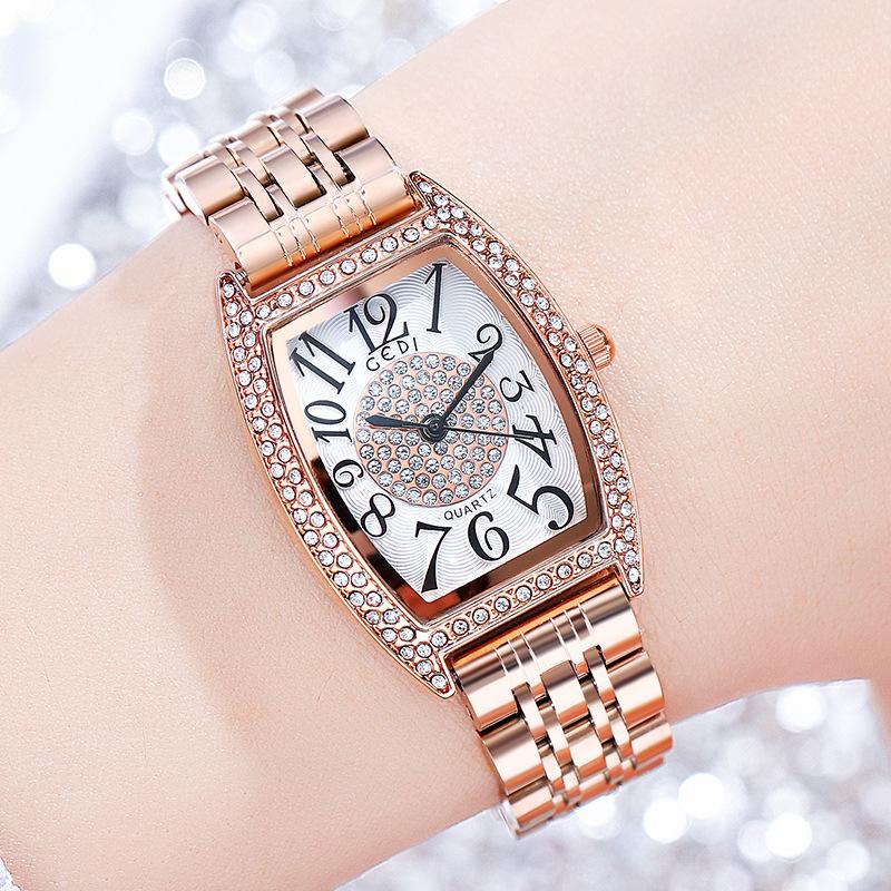 Gypsy Star Steel Belt Watch Ladies Premium Sense Light Luxury Retro Wine Barrel High Value Waterproof Quartz Watch