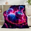 1PC Magic Cat Fantasy Art Flannel Blanket Gift, Suitable for Both Men And Women, Soft Ideal for Beds And Sofa, Birthday Or Christmas Gift