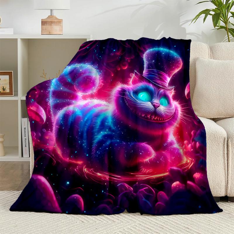 1PC Magic Cat Fantasy Art Flannel Blanket Gift, Suitable for Both Men And Women, Soft Ideal for Beds And Sofa, Birthday Or Christmas Gift