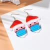Christmas acrylic earrings with masks, Santa Claus cartoon cute and funny earrings