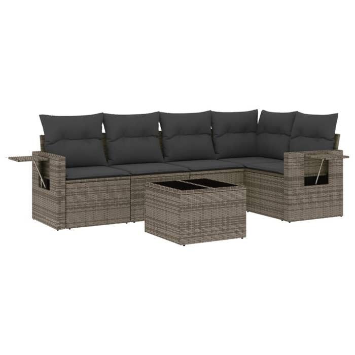 VidaXL Garden Lounge Set with Cushions 6 Pcs, Patio Sofas, Patio Furniture Set, Outdoor Furniture, Grey 3252477
