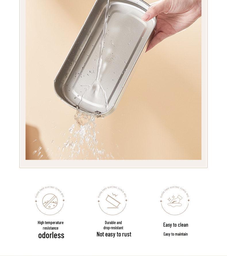 Electric Heated Insulated Lunch Box for Office Workers – Steams Hot Rice and Dishes, Plug-in.