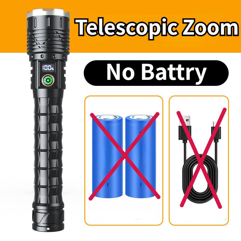 2*28650 Battery 10000mAh High Power LED Flashlights Type-C Rechargeable LED Torch 5000M Ultra Powerful Flashlight Outdoor LED Lantern