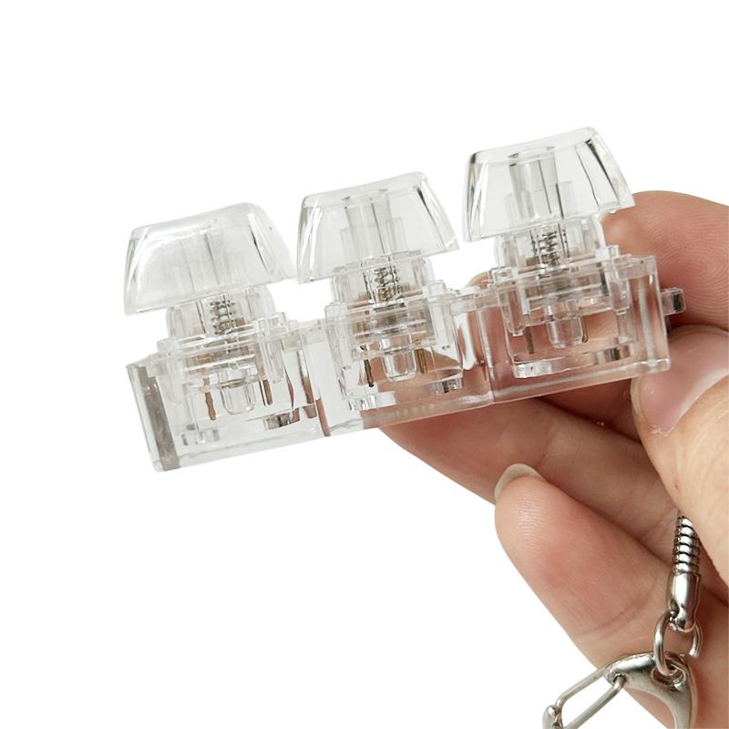 Transparente 1/4 Tasten Mechanische Tastatur Tester LED Tastatur Tasten Spielzeug Stressabbau DIY Knopf Tastenkappe Schlüsselanhänger Spielzeug