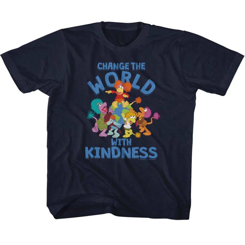 Fraggle Rock Change The World With Kindness Jim Henson Puppeteer Youth T Shirt XL