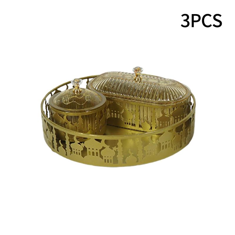 Eid Mubarak Food Plate Moon Star Shaped Snack Candy Storage Box For Ramadan Table Decor Islamic Muslim Party Supplies