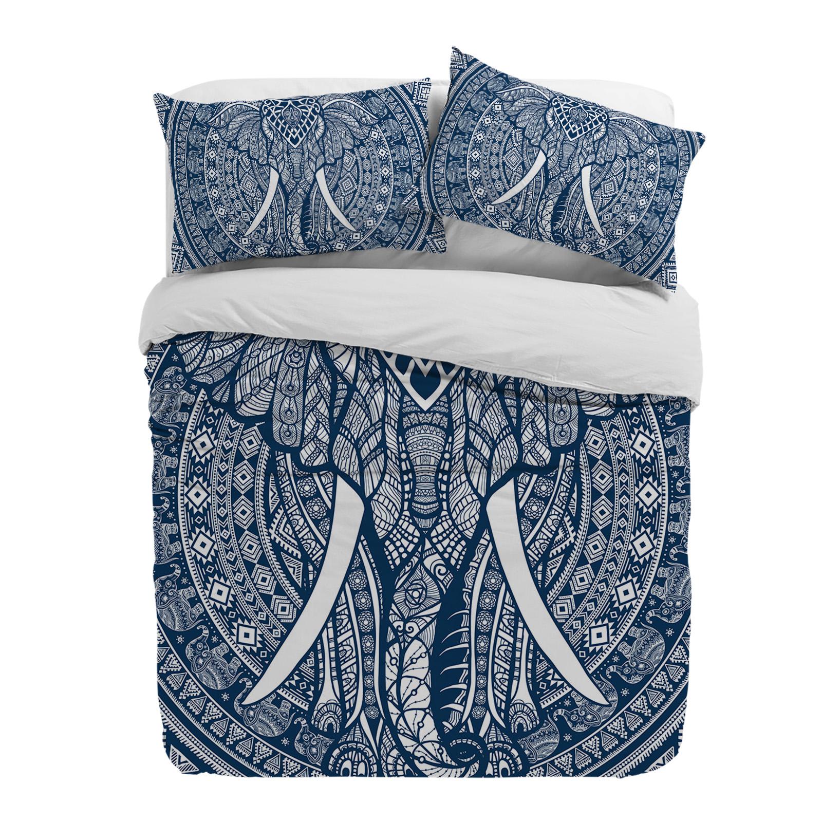 

Mandala Elephant Blue Bohemian Duvet Cover With Pillow Case Custom 3pcs Bedding Set Quilt Cover Double Bed Home Textile EU single(135x200cm)