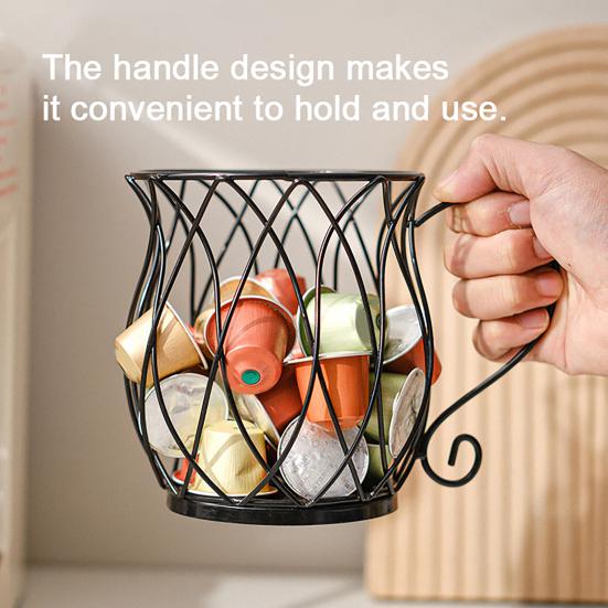 Storage Rack Durable Iron Coffee Capsule Storage Rack Hollow Design Space-Saving Strong Capacity Organizer for Home Kitchen