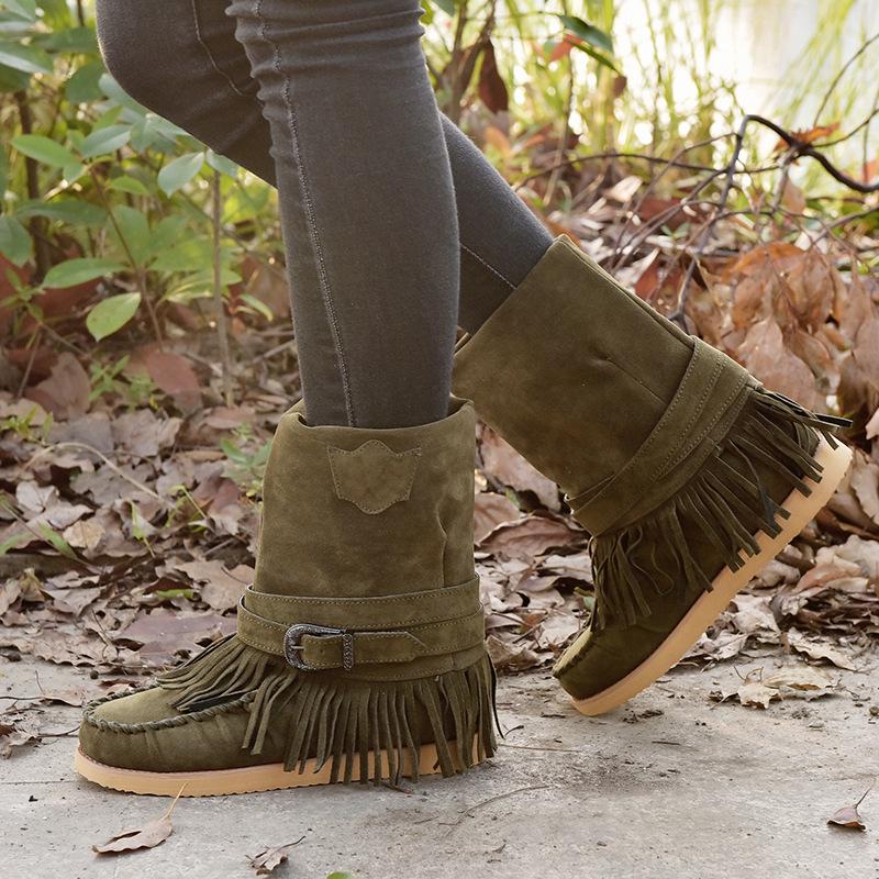 Autumn 2021 Women's Mid-Tube Flat Boots