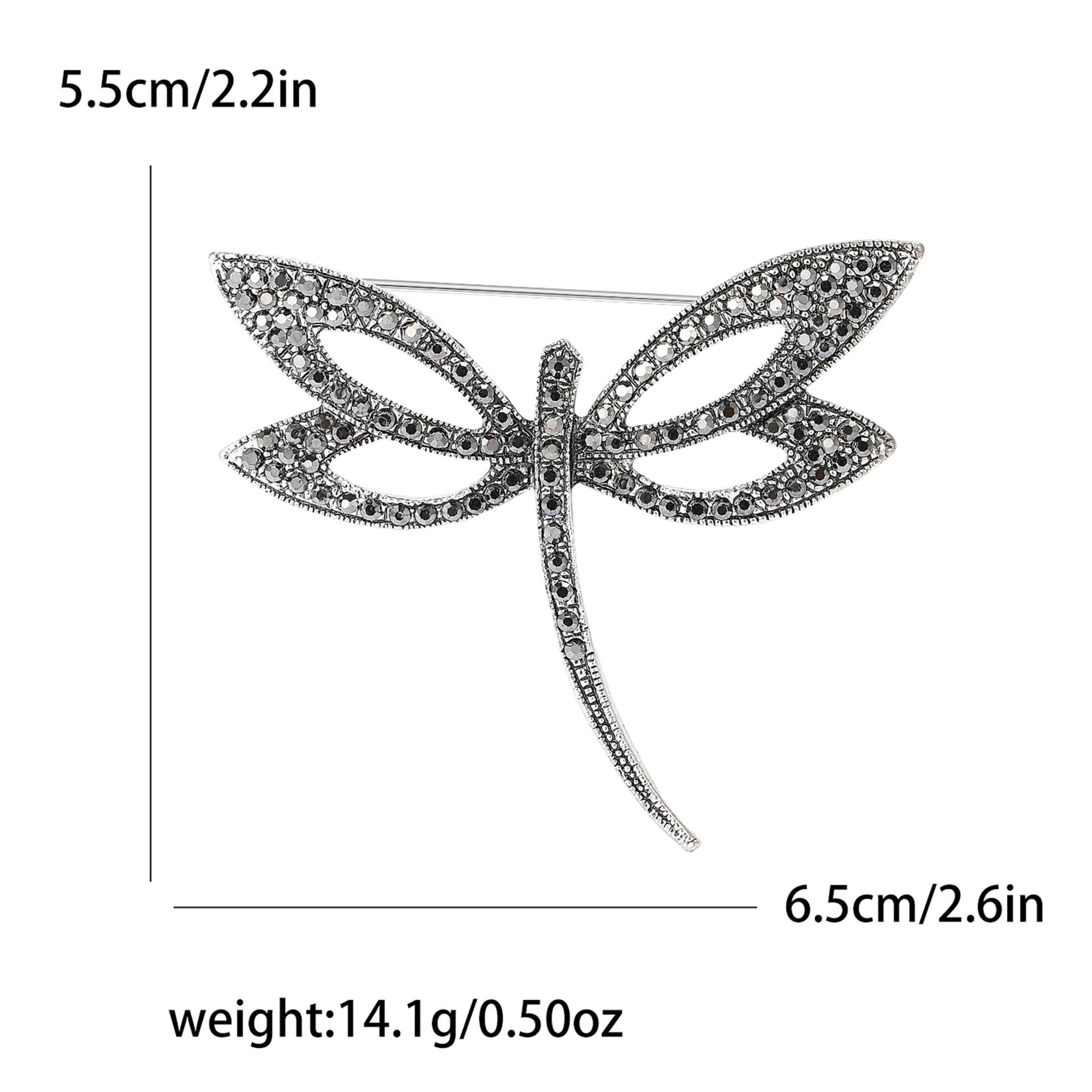 

Простая ретро-брошь в виде стрекозы из сплава со стразами, темпераментная универсальная женская брошь для пальто и корсажа