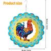 Rooster Wind Spinner, 30cm 3D Metal Hanging Wind Spinner, Hanging Ornament for Women Gifts Garden Yard Art Decorations (Rooster)