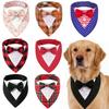 1PCS One Piece Pet Scarf Festive Plaid Bow Tie Pet Collar