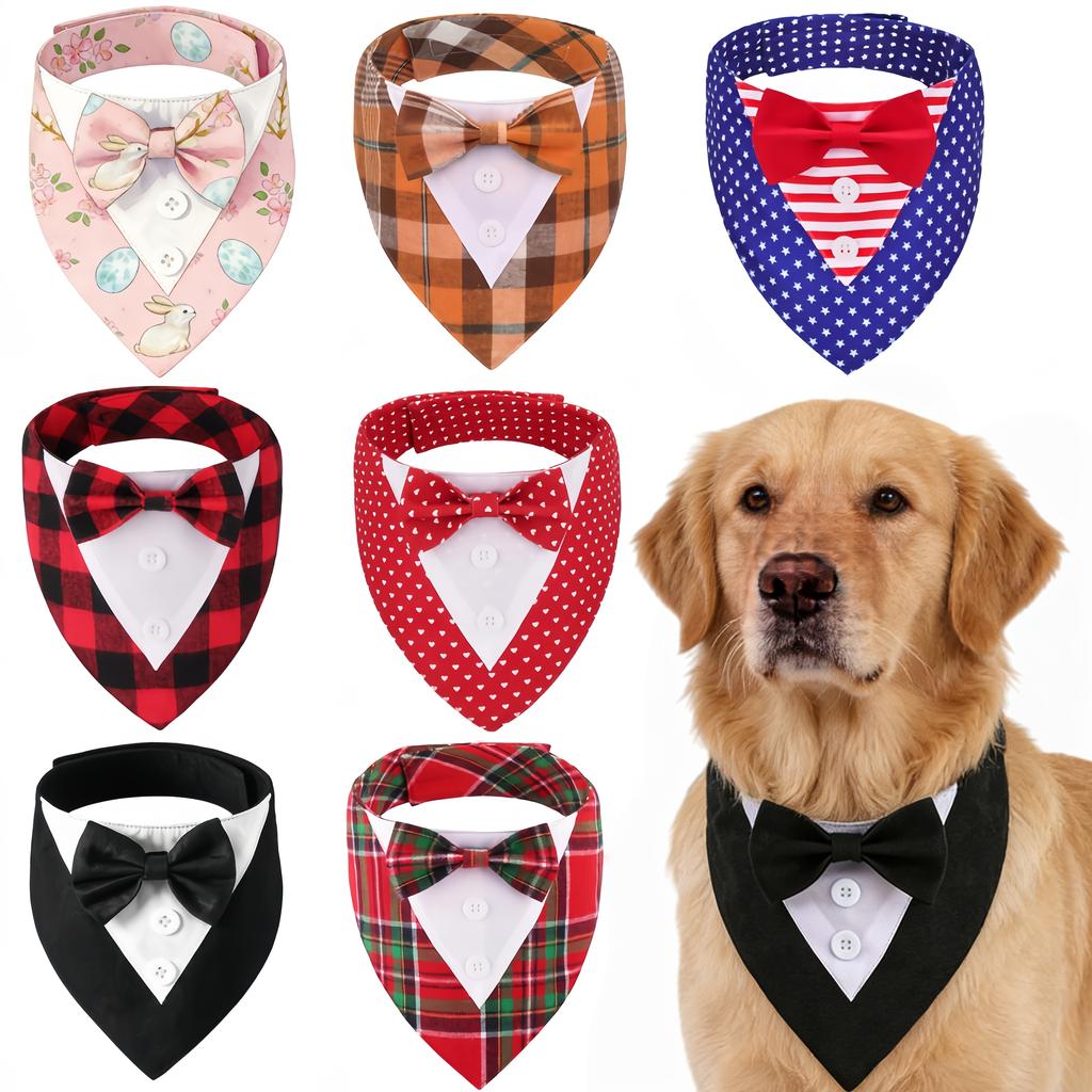 1Pc Pet Bow Tie Collar with Scarf - Perfect for Valentine's Day, Easter & Wedding, Dog Cat Costume Decoration