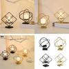 Nordic Iron Candle Holder Hollowed Geometric Square Globe Metal Tealight Candlestick for Table Centerpieces Decors