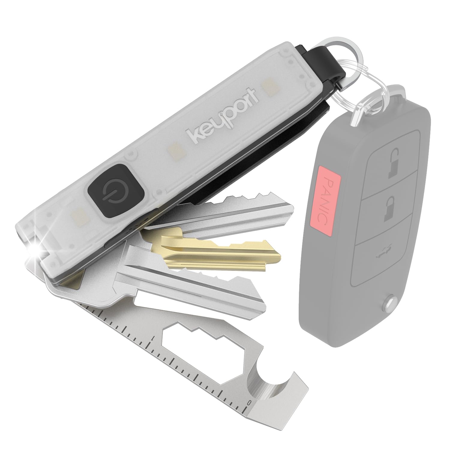 Keyport Pivot Essential Plus Kit EDC Key Organizer Set Compact Keychain Mini Flashlight Keychain Lost Found Keys Premium Pocket Tool Unique Gift for