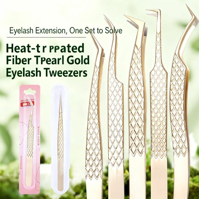 Ergonomic Grip Stainless Steel Eyelash Tweezers with Non Slip Handle for Comfortable Extended Beauty Tool