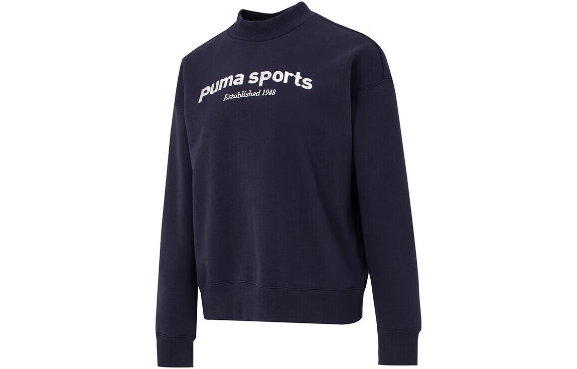 PUMA Sweatshirts Women s Navy Blue Crew Neck Moderate Regular 625305-16 L