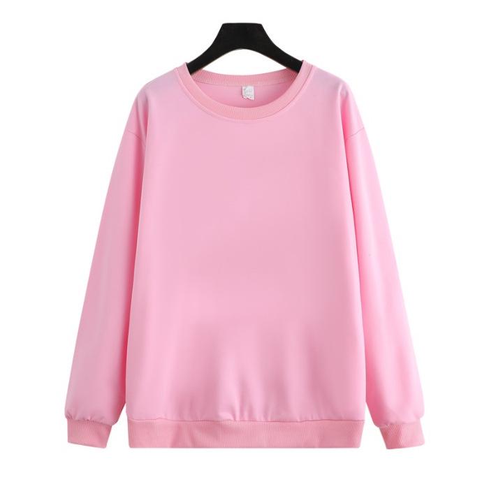 European & American Solid Color Round Neck Velvet Pullover Loose Sweatshirt - Long Sleeve 2023 Autumn/Winter Jacket