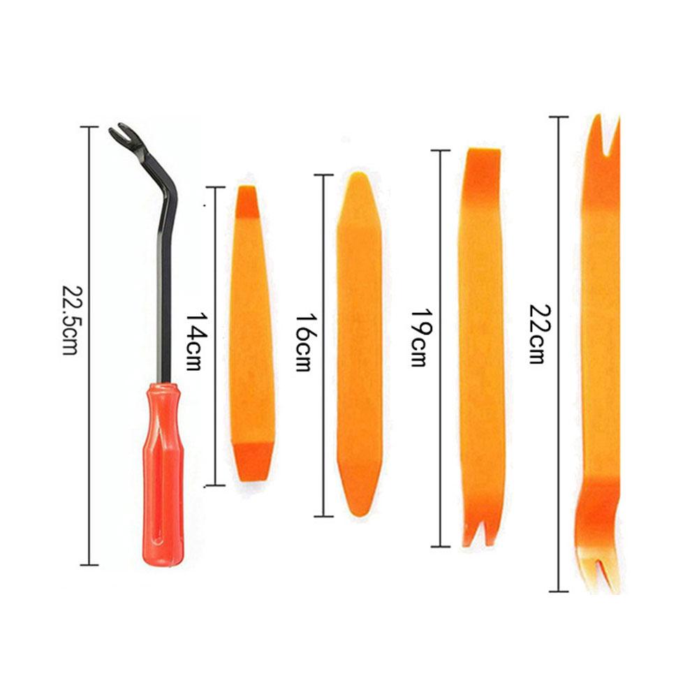 5 ks Nástroje pro instalaci auta, klipy na panely dveří, demontáž obložení, čepele pro demontáž palubní desky a navigace, plastové nářadí pro opravu interiéru auta