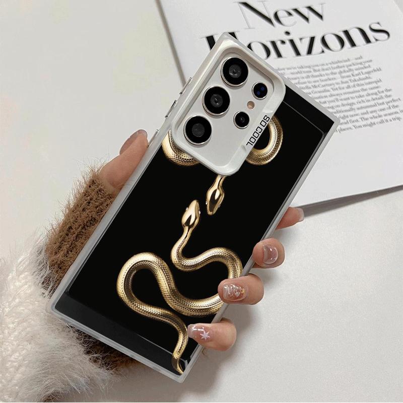 

Black Snake Doodle Soft Phone Case for Samsung Galaxy S24 S25 FE S26 Edge S23 Ultra S22 Plus S21 + Shockproof Cover Back Shell Samsung S24 Plus