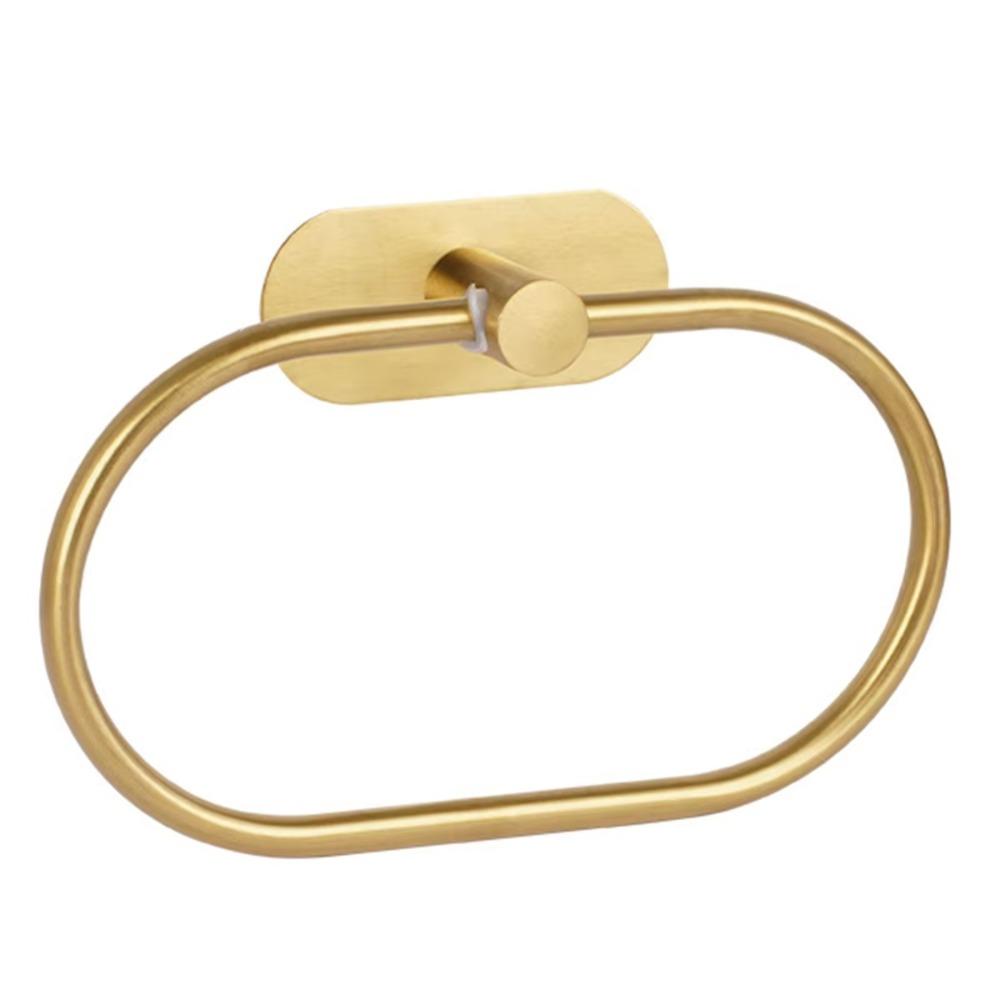 Rustproof Towel Ring Hook Wall Mounted Self-adhesive Towel Holder Hand Towel Holder  Bedroom Use