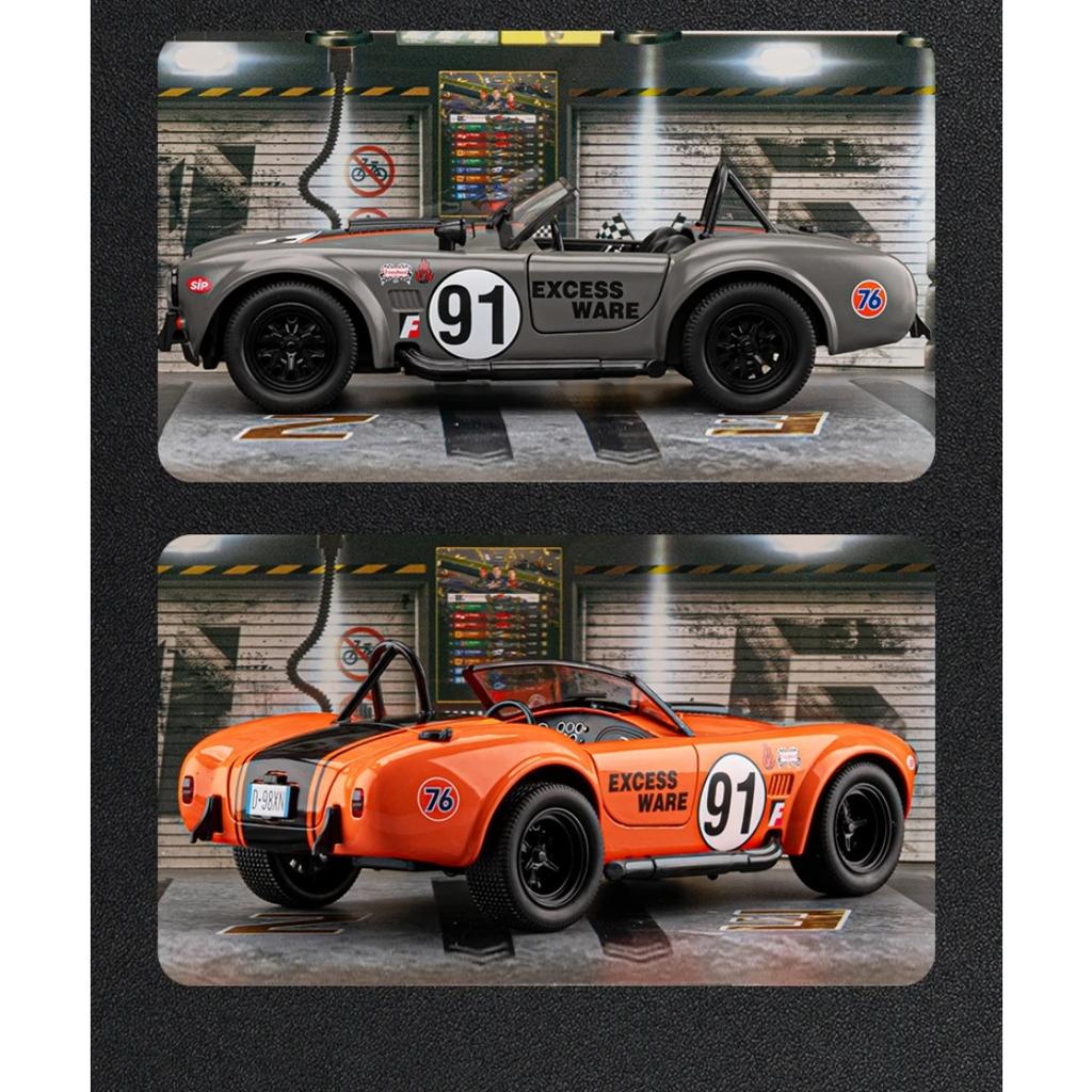 1/22 Ford Shelby Cobra Replica Alloy Car Model  Convertible Retro Collection Classic Car Toy Car Boy Holiday Birthday Gift