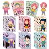 Kpop Witch Girl Cartoon Stickers Make a Face Interactive Kids Creative Dress Up Anime Stickers