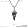 Retro Viking Rune Spear Arrow Crow Pendant Nordic Totem Raven Stainless Steel Necklace