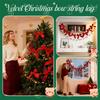 Christmas Velvet Bow Garland Christmas Decoration Xmas Decor Reusable Ornament Bow Garland Banner For Wall Store Bar Holidays