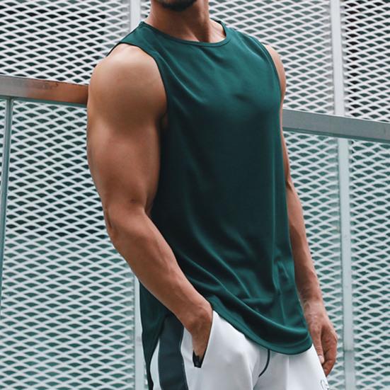 Pánská vesta Jednobarevná Bez rukávů Polyesterový Letní Fitness Top pro Sport
