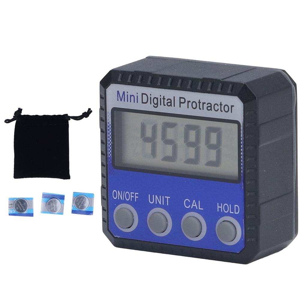 Digital Inclinometer Magnetic 360 Degrees  4 Units Portable Digital Angle Gauge for Angle Measurement Blue