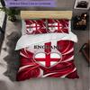 England Football Pattern 3 Pieces Bedding Set Soft Microfiber Duvet Cover with Pillow Cases for Bedroom