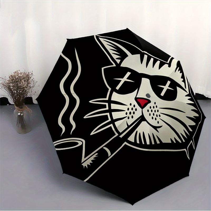 1pc Cat Automatic Open/close Umbrella, 8-Rib sturdy structure, Portable Travel Umbrella, Parties, Everyday Use, Outdoor Accessory, Artistic
