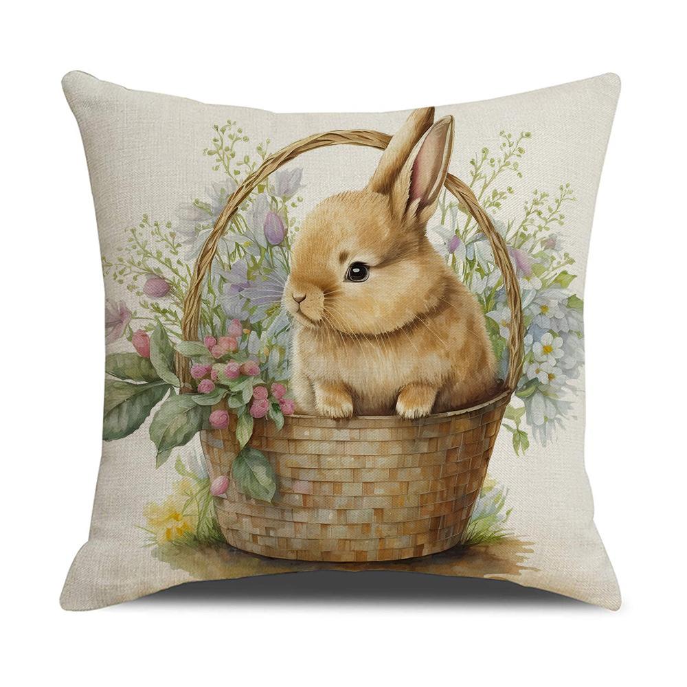 New Easter Pillowcase Country Cartoon Rabbit Easter Egg Pillowcase Sofa Cushion Pillowcase