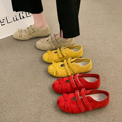 Zapatos casuales de color liso con plataforma plana, nuevos para primavera y otoño 2025, lazo mate, velcro, suela suave cómoda, zapatillas de entrenamiento alemanas para mujer