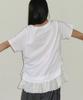 RONRON Torchon Lace Shirring Layered Long T Shirt White