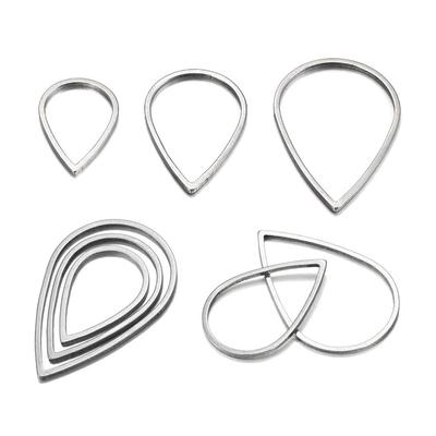 20pcs/lot 16 21 26mm Stainless Steel Waterdrop Closed Frame Teardrop Rings For DIY Earring Jewelry Makings Findings Supplies