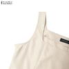 ZANZEA Women Elegant Square Collar Casual Sleeveless Midi Dress