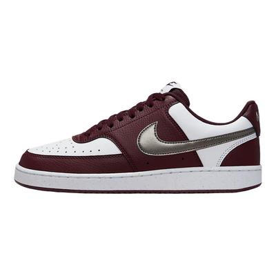 Court Vision Low  White/Burgundy Crush/Metallic Pewter Women Sneakers Red IM7647-100