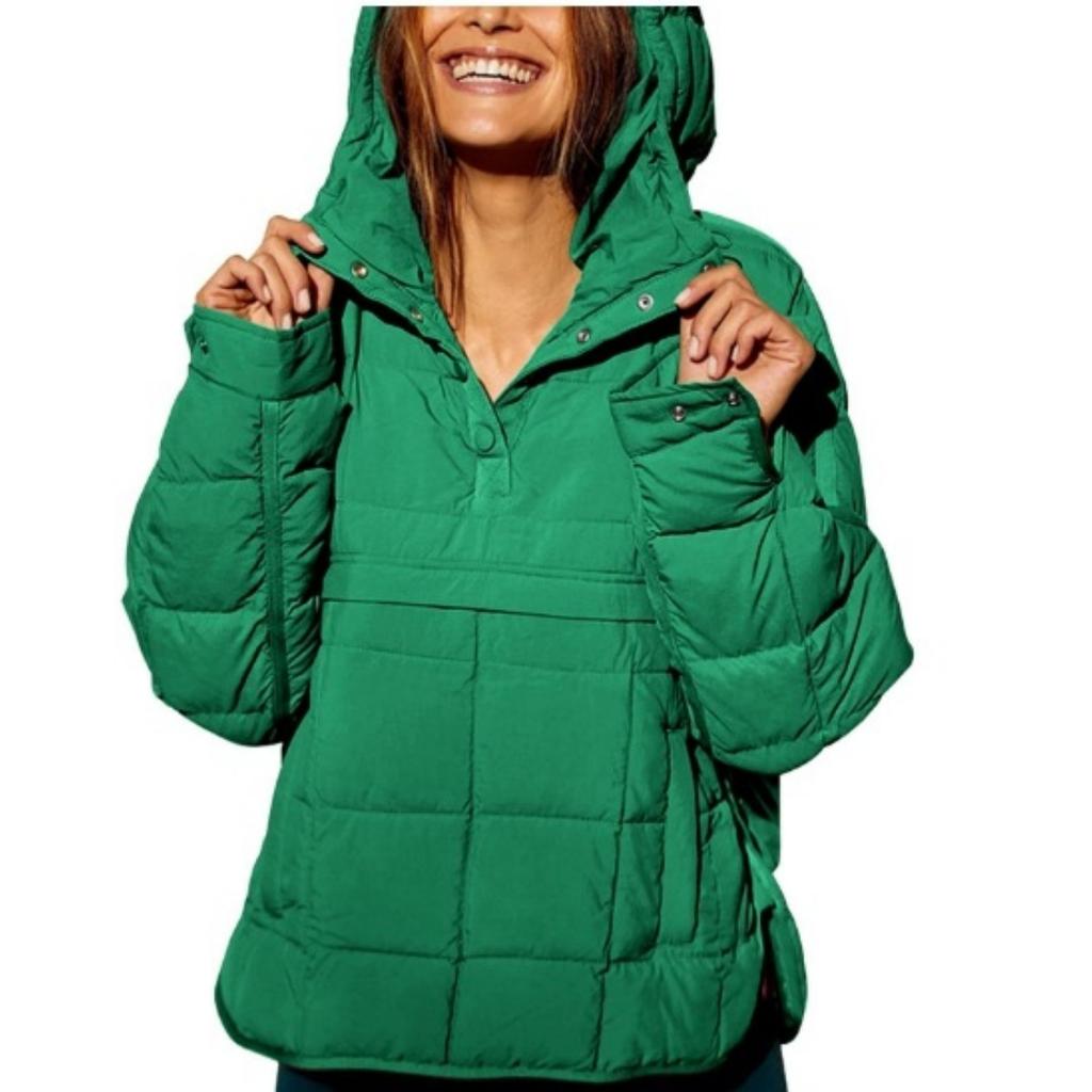 Damen Baumwolljacke in Unifarbe mit Kapuze, locker geschnitten, langärmlig, Baumwoll-Pulloverjacke, lässig, Kapuzenjacke